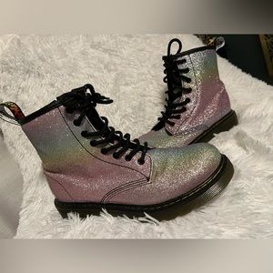 Dr. Martens rainbow glitter combat boots